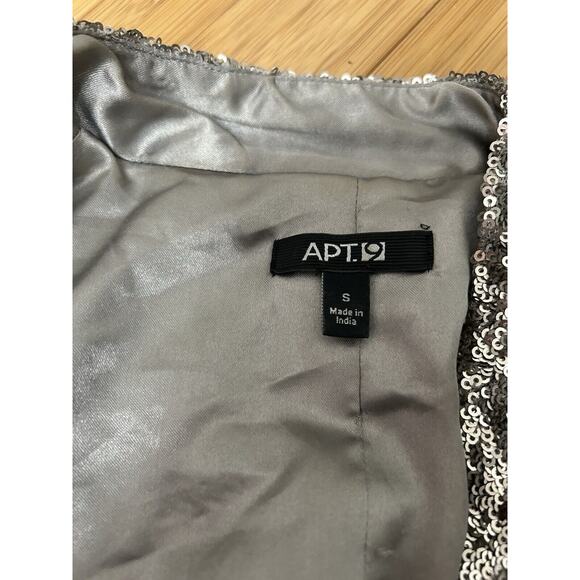 APT 9 Antique Silver Sequins Bolero Jacket Glam Rock Streetwear Size S - Picture 4 of 5